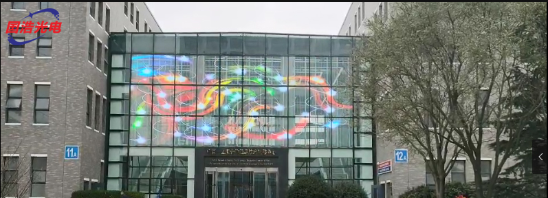 青岛软件园室外led透明屏145平方项目